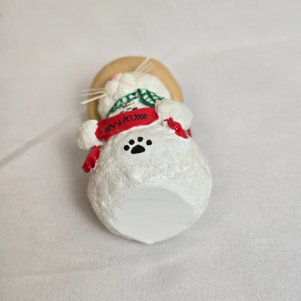 Pet Holiday Luv-A-Pet 2000 Snowkitty Cat Christmas Ornament‎ & BoxVintage Y2K